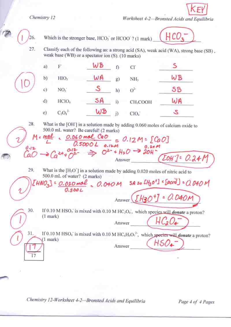 Printables Acids And Bases Worksheet Answers Tempojs Thousands Of